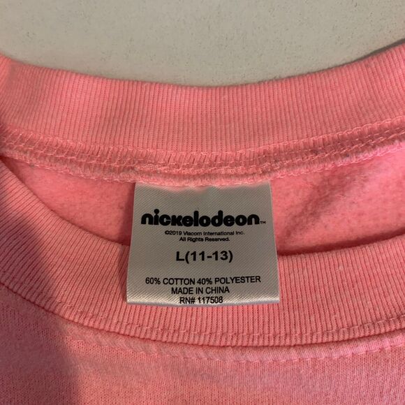 Nickelodeon Sweatshirt Womens L Large Bubblegum RugRats Big Graphic Pullover - Picture 9 of 13